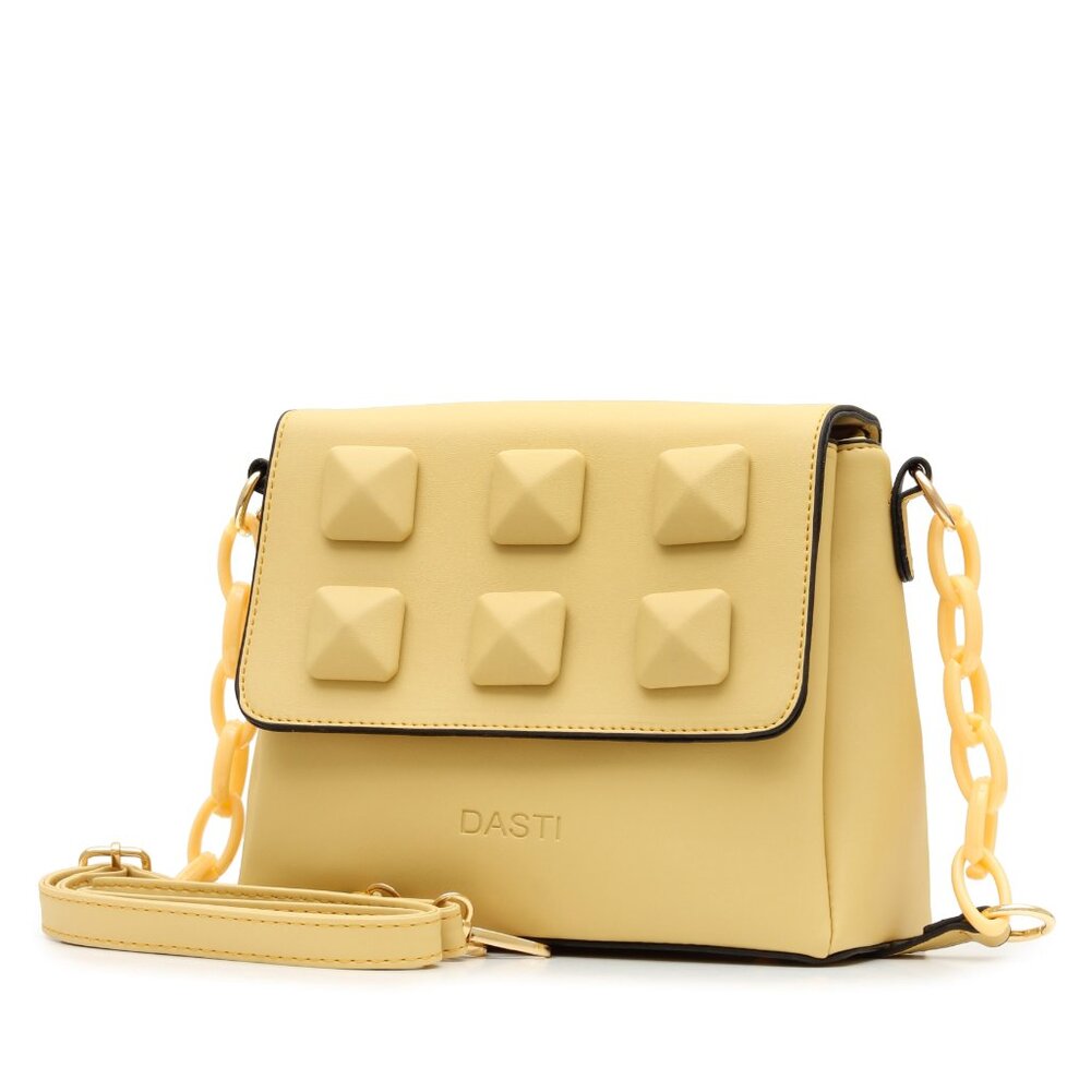 DASTI Studded Crossbody Handbag Yellow – Medium Size Purse + Black Option - Picture 4 of 9
